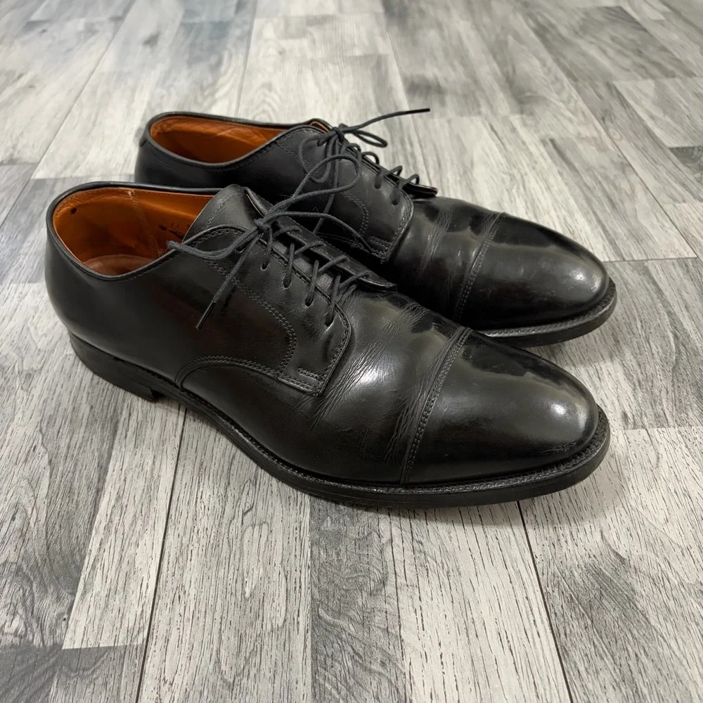 ALDEN for BROOKS BROTHERS Black Leather Men's Dress Captoe Shoes Sz 11D